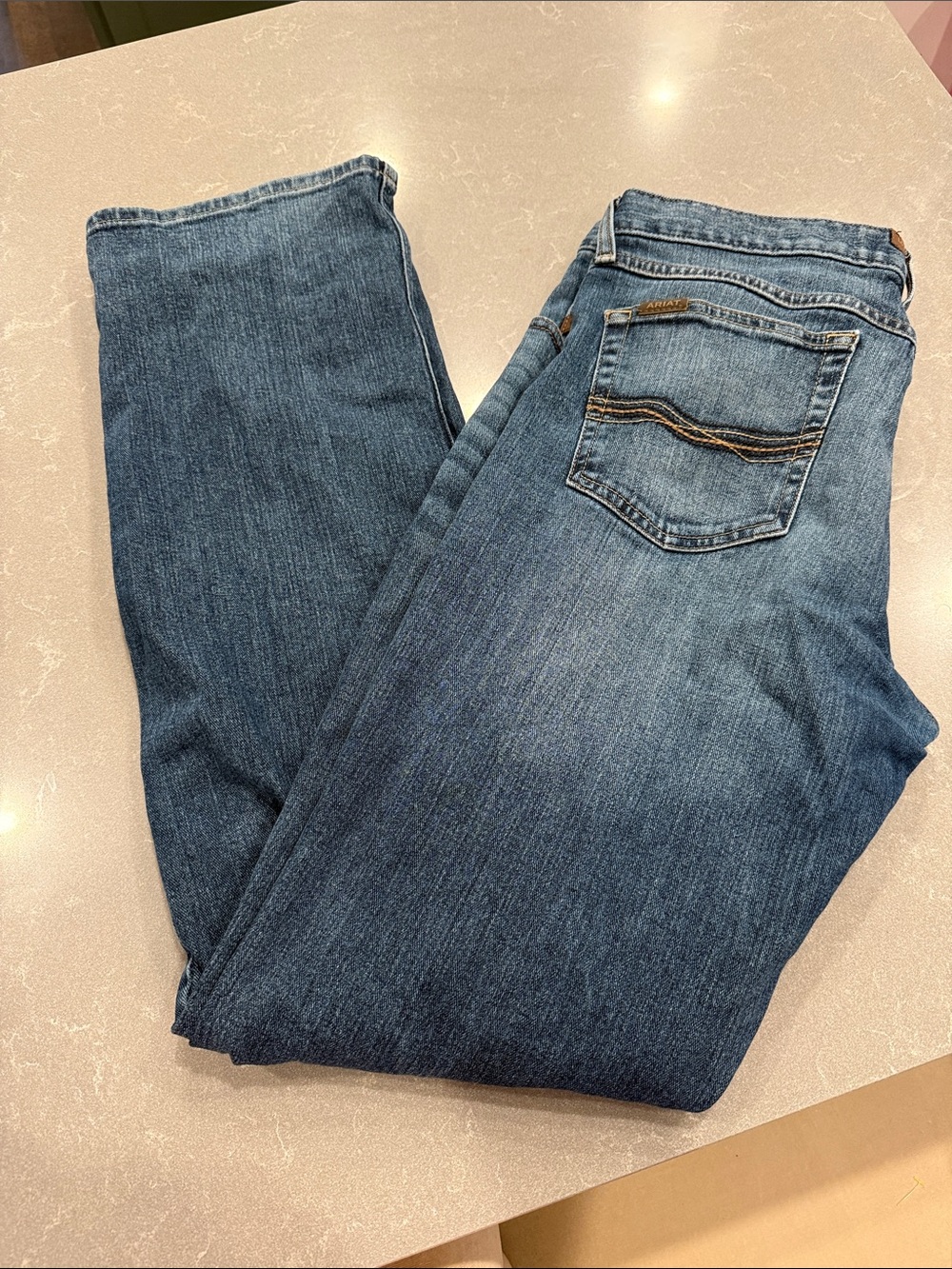 Ariat Men's Bootcut Jeans in Dark Blue Wash 34x36